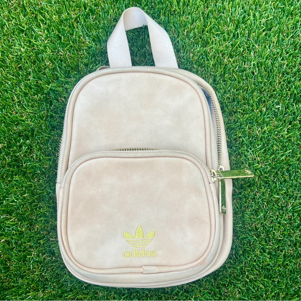adidas Originals Women's Premium Mini Backpack in Ash Pearl Pink Faux Suede